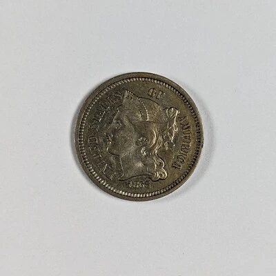 1868 Three Cent Nickel Choice AU - Image 1 of 3