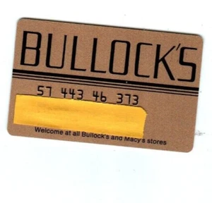 Bullocks Gold Expired Credit Charge Card - Un-Signed Vintage Expired Collectible - Picture 1 of 3