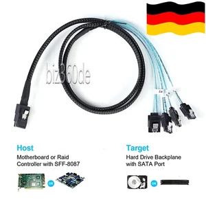 Mini SAS SFF-8087 36 broches sur 4 SATA 7 BROCHES HD Splitter Breakout connecteur câble - Photo 1/10