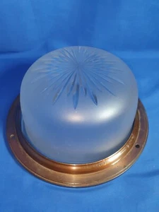 Vintage Art Deco 1930s Flush Mount Opaque Glass Globe Ceiling Light - Picture 1 of 9