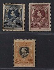 Thailand  173-75 ** 1920, König Vajiravudh Höchstwerte, POSTFRISCH, KW 180,- €
