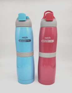 2 His Hers Rosa Azul Milton Sleek 400 Botella de Agua Térmico-Acero Inoxidable 400 ml - Imagen 1 de 10