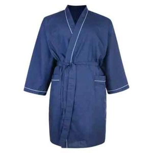 BIG MENS Navy Espionage Polycotton Dressing gown 2xl,3xl,4xl,5xl,6xl,7xl,8xl - Picture 1 of 2