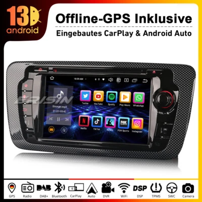8-Kern Android 13 Bluetooth DAB+ Autoradio GPS Für SEAT IBIZA CarPlay SWC Navi - Bild 1 von 4
