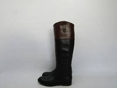 Botas de Moda Enzo Angiolini Talla 6 M Cuero Negro Marrón Cremallera Hasta la Rodilla Foto 1 de 4