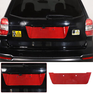 For 2013-2018 Subaru Forester Red Carbon Rear license Plate Panel Sticker Trim