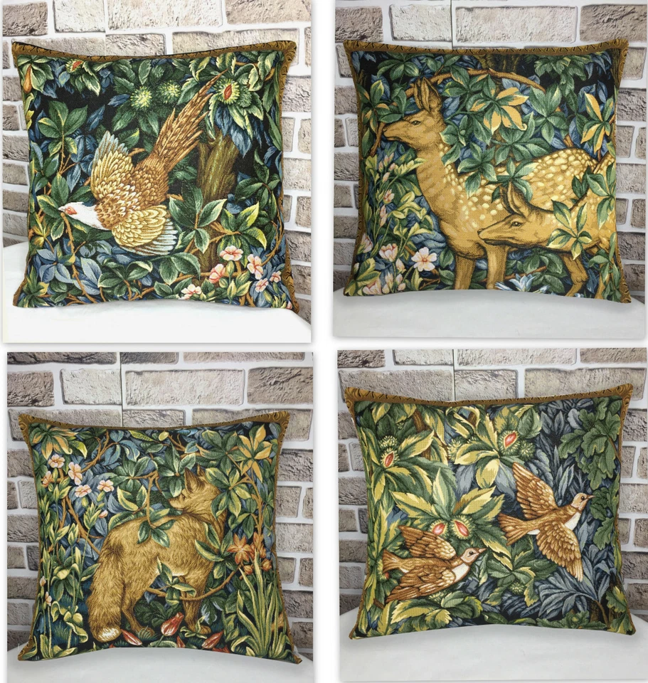 Gobelin Tapisserie Paneel Wandteppich Waldbewohner W. Morris Basteln Stoff 48x48 - Bild 1 von 4