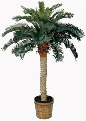 Fake Palm Tree 4 Feet Tall Artificial Potted Plant Tropical Decor Nearly Natural - Image 1 of 2