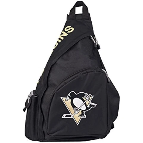 NHL Pittsburgh Penguins Leadoff Sling Backpack, 20-Inch, Black Cover