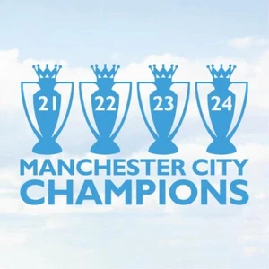 League Champions Man City Football Car Bumper Window Laptop Vinyl Decal Sticker - Picture 1 of 7