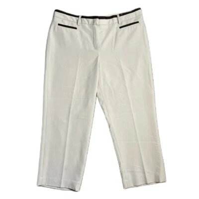 Larry Levine Women’s Cropped Wide Leg Cream Dress Pants Slacks Size 12 - Image 1 of 4