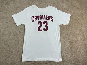 NBA T-Shirt Youth Boys XXL Cleveland Cavaliers James #23 Graphic Tee Print White - Picture 1 of 12