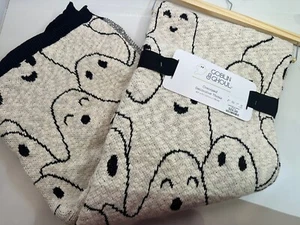 NWT Goblin and Ghoul ghost Black Beige 50”x70” Blanket TikTok Viral - Picture 1 of 3