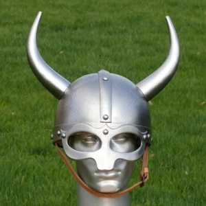 Fantasy Wikinger Helm mit Metallhörnern Mittelalter Cosplay Helm für Halloween Geschenk - Bild 1 von 4