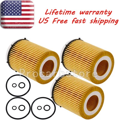 3x Oil Filters For Mercedes-Benz SLK300 A220 GLA250 GLC350e 1991CC A2701800109 Foto 1 de 4