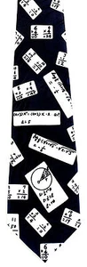 Math Equations Men's Necktie Teacher Arithmatic Algebra Education Blue Neck Tie - Picture 1 of 3