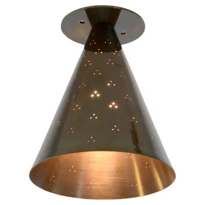 Antique Brass Cone Wall Fixture Mid century Sputnik Lights Italian Lamp X-mass - Image 1 of 4