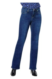 IMAN Global Chic Women's Perfect Fit360 Slim Bootcut Jean Dark Indigo - Picture 1 of 1