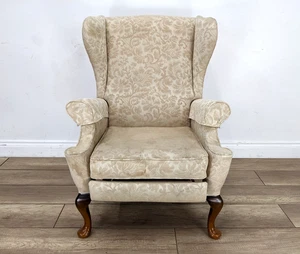 ARMCHAIR Parker Knoll Manual Recliner Wingback Queen Anne Legs FREE DELIVERY - Picture 1 of 22