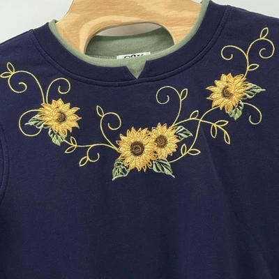 Sudadera Grande Girasol Floral Bordada Pullover Grandmacore C&K Designs Foto 1 de 4