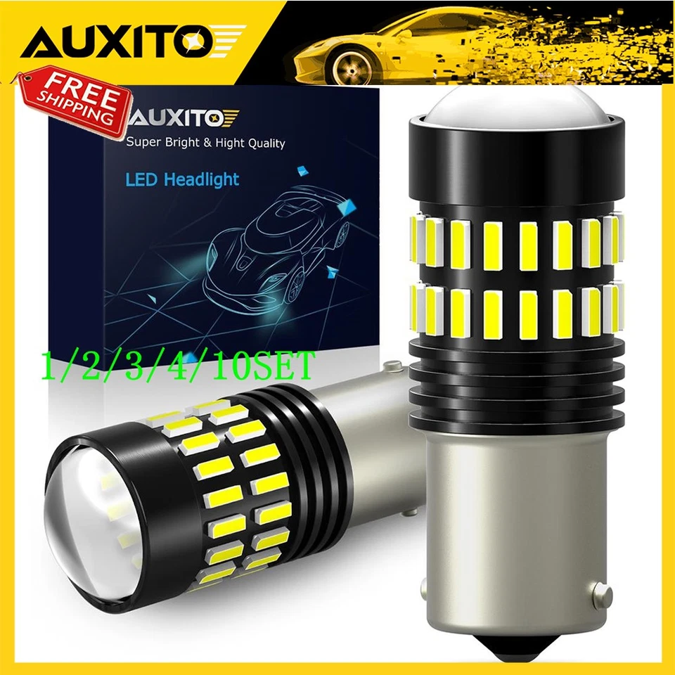 AUXITO 1156 LED Reverse 7506 Backup Light Bulbs White 6000K Xenon White 1~10Set - Image 1 of 4
