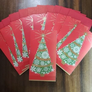 10 Biglietti Auguri NATALE PORTASOLDI Natale Vacanze Ufficio Festa Albero - Foto 1 di 6