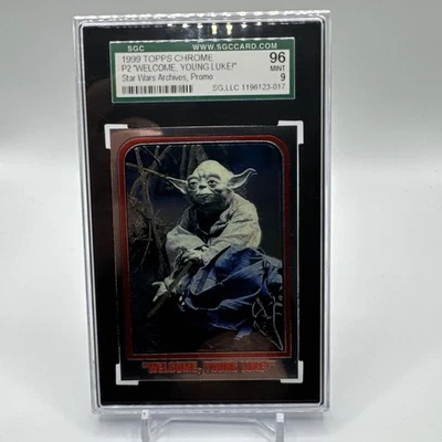 1999 Star Wars Topps Chrome Archives #41 Welcome, Young Luke!  Yoda Promo SGC 9 - Image 1 of 2