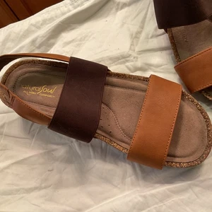 Natural Soul Brown Elastic Sandals Sz 9 By Naturalizer - Bild 1 von 4