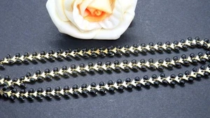 Chaîne chevron épi émaillé noir 50 cm - Picture 1 of 1