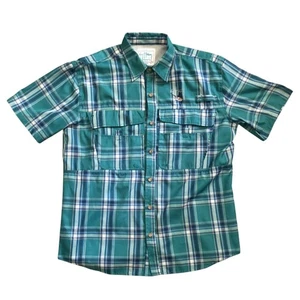 Guy Harvey Men's Shirt Medium Plaid Marlin Embroidered Vented Fishing AFTCO - Picture 1 of 6