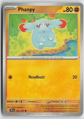 Phanpy Common SV08: Surging Sparks 102/191 NM - Image 1 of 2