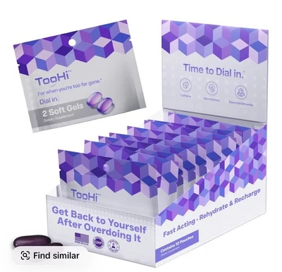 TooHi Energy Booster Focus Factor Brain Energize Caffeine L-Theanine No Crash - Image 1 of 4