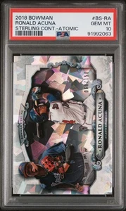 2018 Bowman Sterling Continuity Ronald Acuna #BS-RA Cont. Atomic PSA 10 - Picture 1 of 2