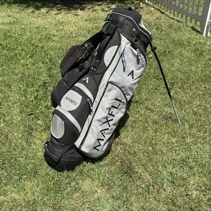 Maxfli A Stand Bag 7 Way Dividers 8 Pockets Golf Bag with Rain Fly Gray & Black - Picture 1 of 7