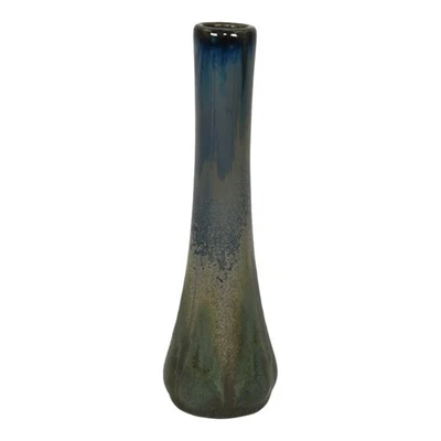 Fulper 1917-27 Arts And Crafts Pottery Blue Ceramic Twig Stick Bud Vase 08 - Image 1 of 4