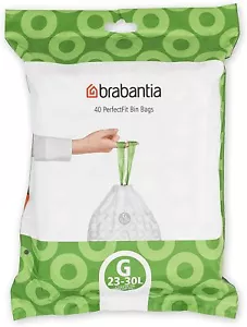 Brabantia Pack Of 40 Perfect FIT Bin Bags Liners Size G 23-30L Extra Strong UK - Picture 1 of 6