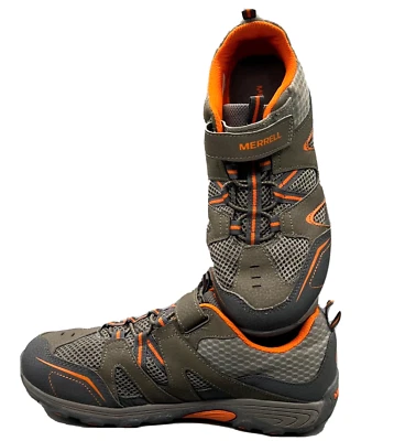 Merrell Trail Chaser Hiking Shoe Brown Grey Orange Leather Youth 5.5 Women 7 - Image 1 of 4