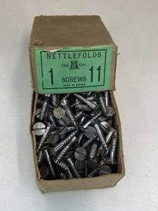 Box Steel Countersunk Screws 1" x 11 NETTLEFOLDS GKN Slotted Full Box of 144 - Picture 1 of 24