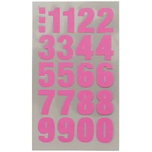 20mm High Fluorescent Neon Pink Sticky Numbers Labels Stickers RCN7961 - Picture 1 of 1
