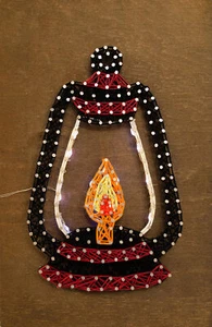 "Arte de cuerda creativo hágalo usted mismo Kit ""Linterna"" 7.5"x11.4" / 19.0x29.0 cm, arte de refugio - Imagen 1 de 6