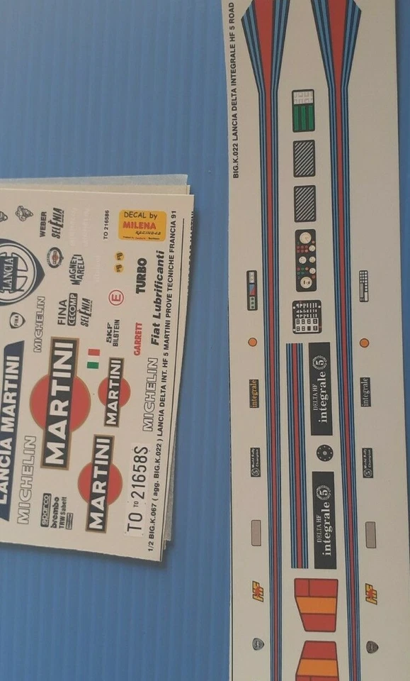1/24 Decal Lancia Delta HF TEST Francia 1991 Martini 5 - Immagine 1 di 1