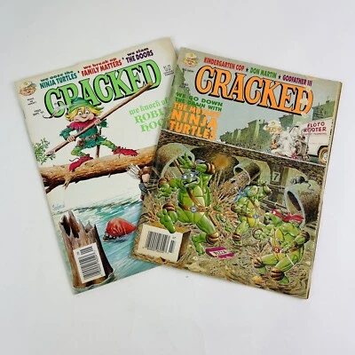 Cracked Magazine Lot of 2 Teenage Mutant Ninja Turtles & Robin Hood Vintage 1991 - Image 1 of 4