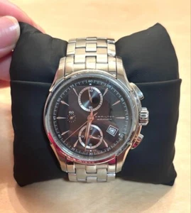HAMILTON Jazzmaster H326160 Black Chronograph Automatic Mens Watch - Afbeelding 1 van 6