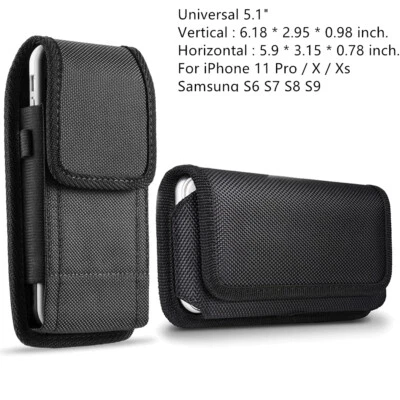 Rugged Belt Clip Holster Case Pouch Cover For iPhone 15 Pro X Samsung S8 S9 S10 - Image 1 of 4
