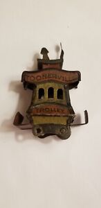 ANTIQUE 1922 MINIATURE FONTAINE FOX TOONERVILLE TROLLEY TIN TOY 