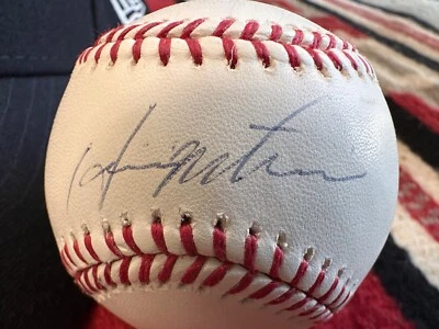 New York Yankee's Vintage Béisbol, Gorra y Gemelos Hideki Matsui Firmado! Foto 1 de 4