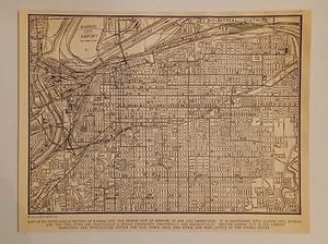Vintage 1938 City Map Of Kansa City, Missouri By The Gallup Map Co. - Picture 1 of 6