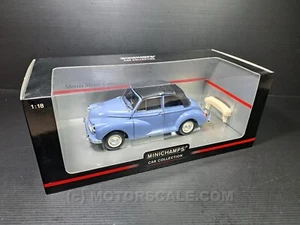 1/18 Morris Minor Cabriolet blue with black softop Minichamps 150-137030 - Imagen 1 de 8