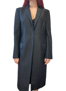 Cappotto lungo trapuntato velluto seta ALEXANDER MCQUEEN 42 6 nero monopetto - Foto 1 di 9