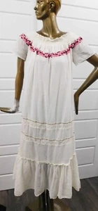 Millie Mackintosh Pitusa Maxi Peasant Dress Lace Trim sz L - Picture 1 of 4